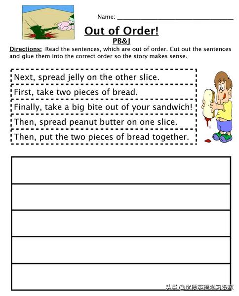 英语原版阅读 Out Of Order Making A Sandwich
